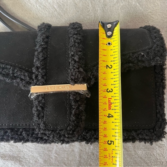 NWOT River Island Black Borg Trim Satchel Bag - Picture 10 of 11